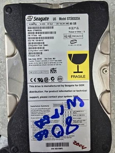 Seagate ST380020A 80GB 7200 RPM IDE 3.5″ Hard Drive - Afbeelding 1 van 3