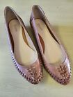 Dune Ladies Tan Brown Leather Flat Lovely Shoes.. Size 6 (39).. USED In Box..