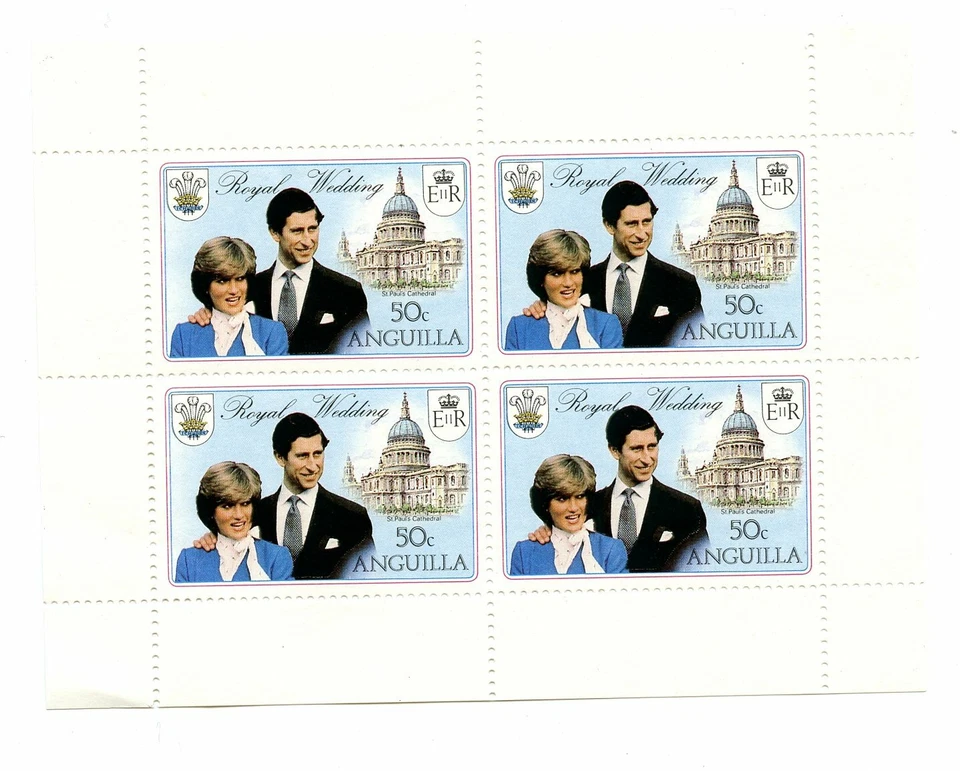 Anguilla MNH #444c Booklet Pane Royal wedding Princess Di Charles 1981 A294 - Image 1 of 1