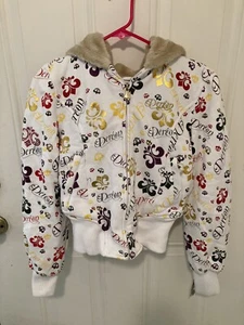 Women's Dereon White | Multicolor All Over Jacket Size Small Y2K V3 - Picture 1 of 14