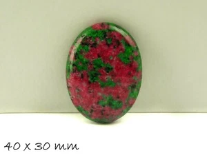 1 Stk. Rubin in Fuchsit Stein, Cabochon z. Einkleben in Fassungen, 40 x 30 mm - Picture 1 of 1