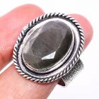 Black Monalisa Gemstone 925 Sterling Silver Jewelry Ring Size 7