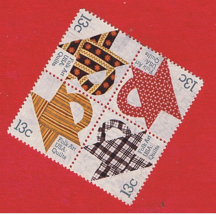 #1745-1748 VF used  block of 4  Quilts  Free S/H - Image 1 of 1