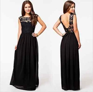2016 Women Sexy Club Summer Lace Party Dress Hollow out off Back Maxi Dress - Picture 1 of 3