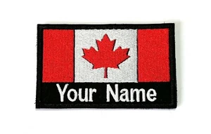 PARCHE BORDADO BANDERA CANADÁ NOMBRE PERSONALIZADO 9X5,5 cm - Imagen 1 de 1