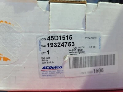Rótula inferior AC Delco 45d1515 Honda Civic 19324753 Foto 1 de 2