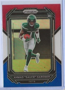 2022 Panini Prizm Red White Blue Prizm #341 Ahmad Sauce Gardner Rookie  Jets SP - Picture 1 of 2