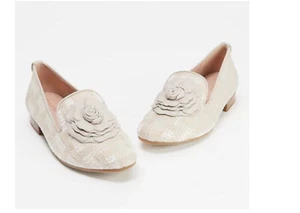 Taryn Rose Woven Floral Heeled Loafers- Brigitta Size 9.5B - Picture 1 of 3