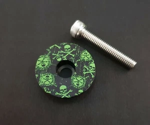 Alu Top Cap Kappe für Fahrrad lenker vorbau skull Totenkopf Design ahead mtb - Bild 1 von 1