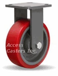 R-WH-6TRB 6" x 2" Hamilton Rigid Plate Caster, Polyurethane on Cast Iron Wheel - Picture 1 of 2
