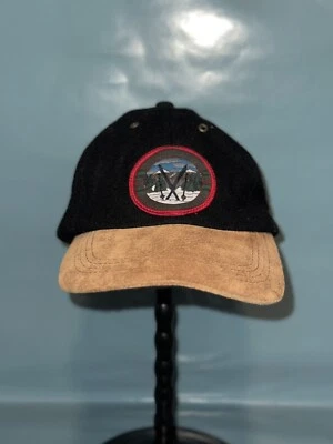 De Colección Timberland Negro Bronceado Country Ski Patrulla Parche Lana Cuero Ala Gorra de Béisbol Foto 1 de 4