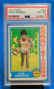 1974 TOPPS # 214 Stew Johnson PSA 8 NM-MT # 53768011 SAN DIEGO CONQUISTADORS !! - Picture 1 of 2