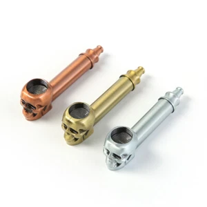 Pipa para fumar tabaco de metal de latón calavera portátil creativa mini pipa + tazón - Imagen 1 de 12