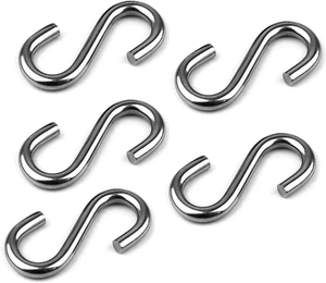 ABSOK 5 Pcs S Hooks 304 Stainless Steel Heavy Duty S Hooks, 3.2 Inches Long and - Picture 1 of 12