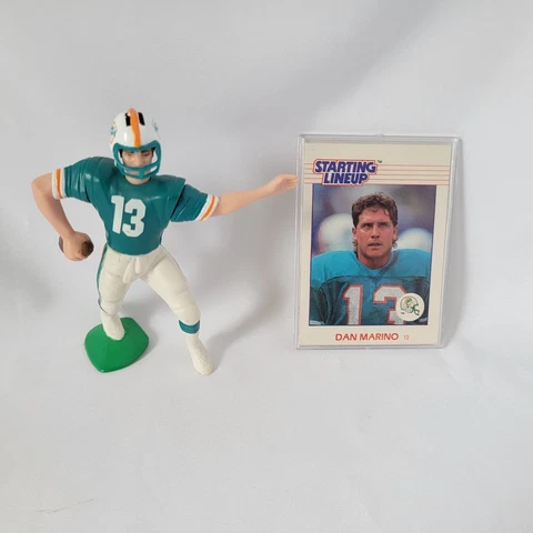 1988 Starting Lineup  Dan Marino Miami Dolphins Football w/Trading Card in Case Cover