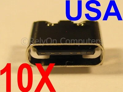 10x USB 3.1 Type-C 6 Pin Female PCB SMT Charging Port Micro Connector Part USA - Image 1 of 4