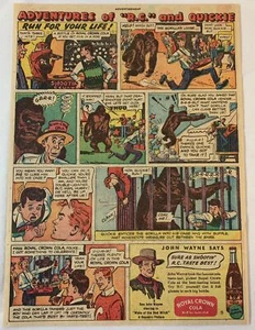 1948 Cartoon RC Cola Anzeigenseite ~ JOHN WAYNE ~ lose Gorilla - Bild 1 von 1