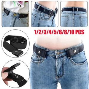 Lot Buckle-free Elastic Invisible Waist Belt for Jeans No Bulge Hassle Men Women - Picture 1 of 12