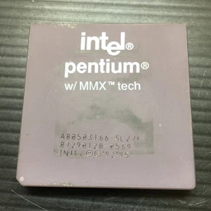 Intel Pentium w/ MMX A80503166 SL27K  Socket 7 166MHZ PC CPU Processor - Picture 1 of 4