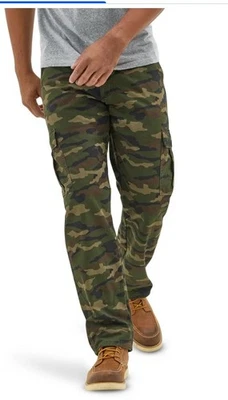Calça cargo Wrangler 5 estrelas forrada de lã ajuste relaxado - Camuflagem, tamanho 42x30 nova com etiquetas - Imagem 1 de 4