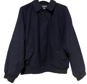 Burberrys giacca bomber uomo lana taglia 54 senza etichetta blu navy old money - Foto 1 di 7