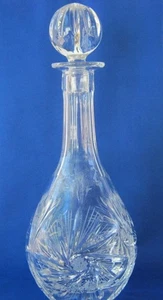 Böhmisch geschliffen Kristall Karaffe und Stopfen Atemberaubend Vintage Original 13 Zoll - Bild 1 von 1