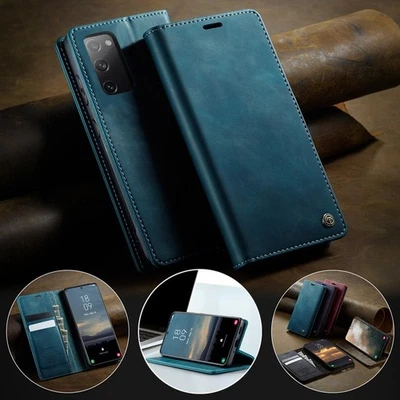Genuine Leather Wallet Case Card Flip Cover for Samsung S20+/S21+ FE Ultra/S10+ - Image 1 of 4