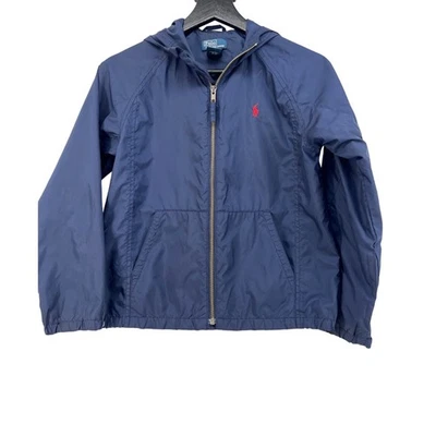 Polo Ralph Lauren Kids Navy Blue Full Zip Hooded Windbreaker Jacket - Image 1 of 4