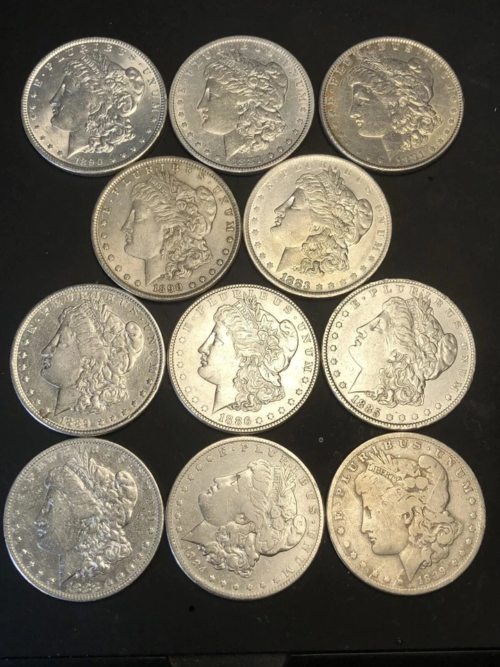 Lote de 5 Dólares Americanos Morgan Plata 1878-1893 CC - Fechas Mixtas Sin Circular✈️ Foto 1 de 3
