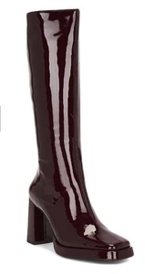 Jeffrey Campbell Knee High Maximal Boots In Wine Red Patent Leather Size 9.5 NWB - Picture 1 of 12