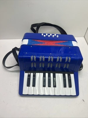 Acordeón de 17 teclas para niños principiantes instrumento musical azul ABS ligero Foto 1 de 4