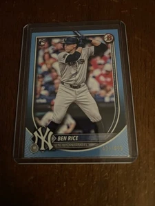 2025 Bowman - Ben Rice #85 Blu cielo /499 (RC) - Foto 1 di 2