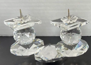 Swarovski Crystal Double Candle Holder Pin Style Retired 010083 Vintage - Picture 1 of 4
