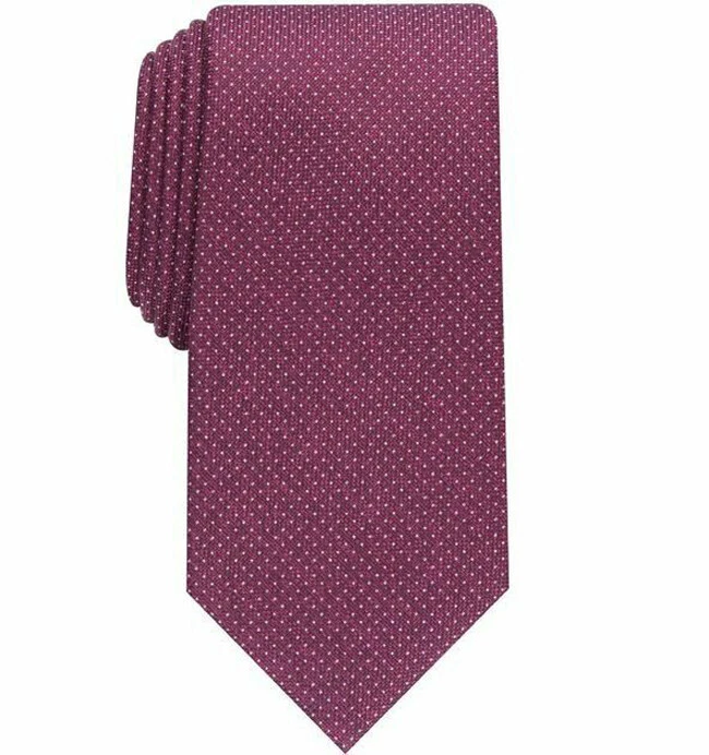 Nueva corbata para hombre Perry Ellis Portfolio Ruthven micro punto granate cuello  Foto 1 de 1