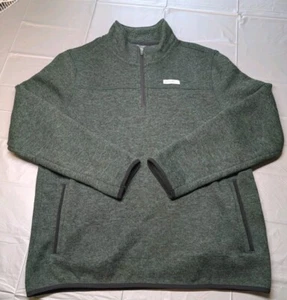 Maglione pullover uomo Eddie Bauer taglia L quarto zip pile tasche poliestere - Foto 1 di 10