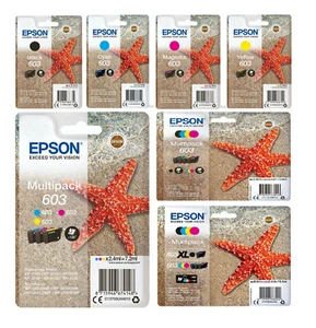 Genuine Epson 603, Starfish Ink Cartridges, XP-2100, XP-2105 XP-3100 XP-3105 LOT - Picture 1 of 13