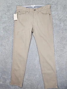 Peter Millar Crown Five-Pocket Pants 31x34 Taupe Khaki Sateen Stretch NWT $170 - Picture 1 of 7