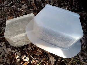 set of 2 retaining wall brick concrete mold 100 mil poly plastic 8" x 6" x 3.25" - Picture 1 of 6