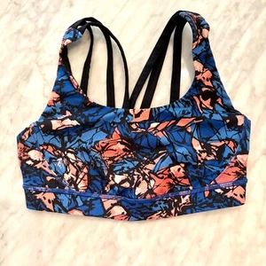Lululemon Energy Bra (Exhale) Mini Paint Storm Harbor Blue Size 6 - Picture 1 of 6