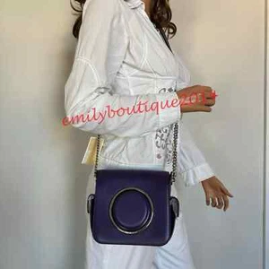 NWT Michael Kors Scout Collection Molded Camera Crossbody Bag Iris Leather - Picture 1 of 10