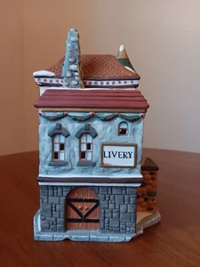 Vtg Christmas Village Livery Building Replacement READ Chipped - Picture 1 of 11