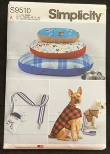 Uncut dog beds vests leash sew pattern, Simplicity S9510, S/M/L sizes, Free Ship - Picture 1 of 3