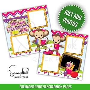 Kindergarten Girl Scrapbook Pages School Girl PRINTED Premade Scrapbook Pages 30 - Picture 1 of 2