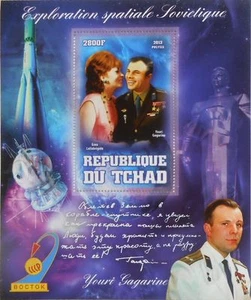 VOSTOK 1 espacio Yuri Gagarin & Gina Lollobrigida hoja de lujo sin montar o nunca montada #tch2013-12 - Imagen 1 de 1