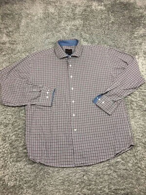 Linea Uomo Button Up Shirt Mens Size XXL Red Green Long Sleeve Plaid - Image 1 of 4