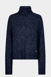 MOS MOSH AIDY THORA ROLLNECK WOOL BLEND JUMPER IN SALUTE NAVY SIZE S *RRP £129 - Picture 1 of 6