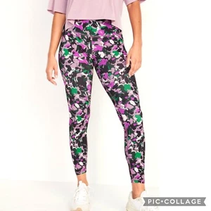 Leggings alla caviglia Old Navy Active Core vita alta go-dry viola mimetico donna piccoli - Foto 1 di 4
