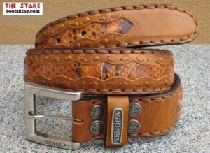 SENDRA BOOTS Cinturón Piel Serpiente Python Belt Cinturón Cuero Hecho a Mano España - Imagen 1 de 4