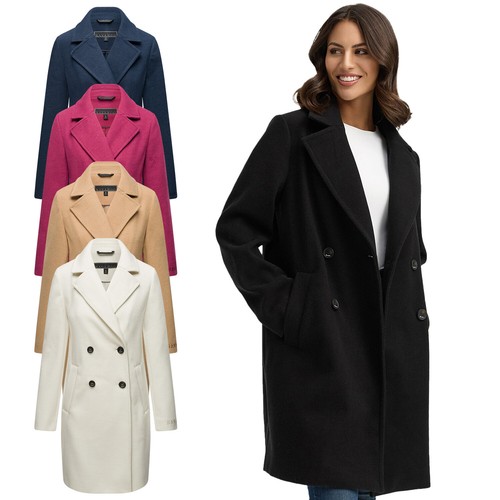 OFF WHITE Navahoo cappotto donna trench giacca transizione collo a rovescio elegante leggero N045 NUOVO