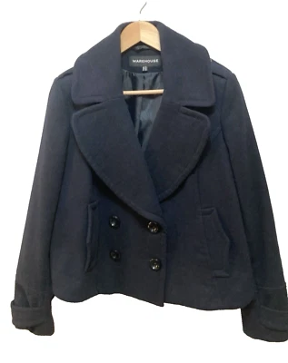 Женская куртка Warehouse - размер 16 - темно-синий - наплечные эполеты - большие лацканы - Изображение 1 из 4